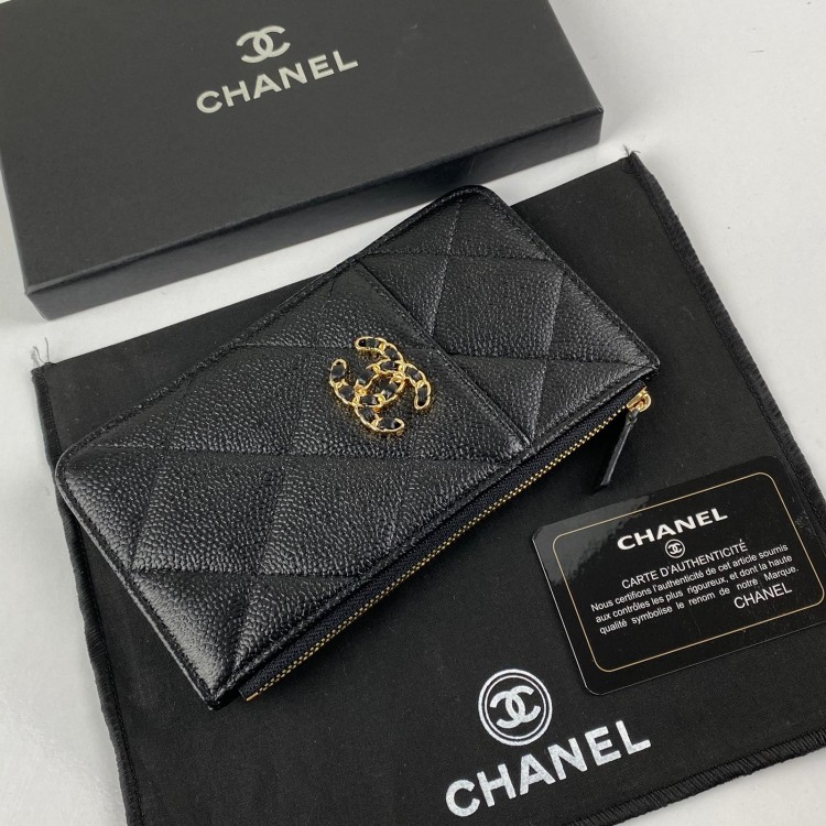 CHNL 19 PHONE & CARD HOLDER SİYAH CAVİAR